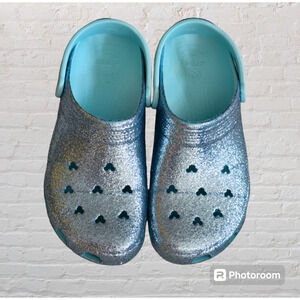 Crocs Limited Disney Parks Arendelle Aqua Glitter Mickey Mouse, Size W12/M10